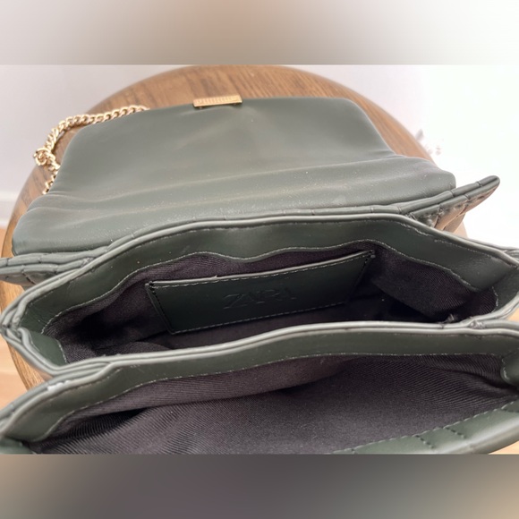 Zara green quilted small Chain crossbody purse - Picture 6 of 9